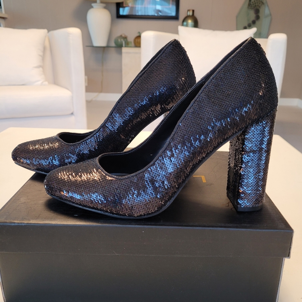 New Liliana Black Sequin Dress/Party/Formal shoes Size 6